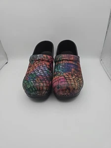 Dansko clogs multicolor lady's grid pattern size 9.5 pre-owned - Picture 1 of 9
