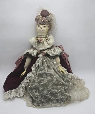 Muñeca Gato Victoriana Wayne Kleski Vintage Colección Katherine 29"" Alto Raro Foto 1 de 4
