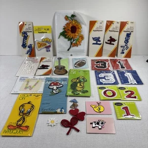 LOT of 23 Vintage Iron On Sew On Appliques Patches Tweety Mushroom Turtle Sports - Picture 1 of 19
