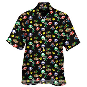 Super Mario Bros 2 Nes Game Aloha Summer Beach Button Down Hawaiian Shirt