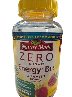Gomitas Nature Made Zero Sugar Energy B12 1000 mcg 110 ct caducidad 10/2025 Foto 1 de 3