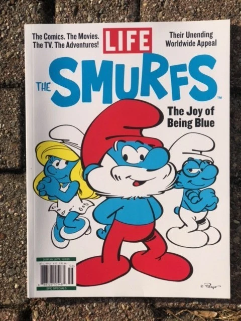 LIFE MAGAZINE THE SMURFS THE JOY OF BEING BLUE 2025 cartoon  - Image 1 of 1