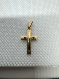 SCHÖNER 14k GELBGOLD KREUZ ANHÄNGER CHARM 14kt 585 CHRISTLICH 0,81g - Bild 1 von 10