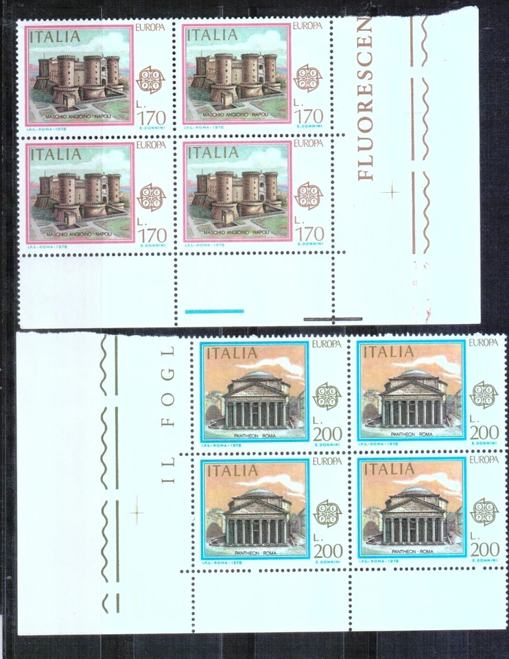 ITALIA 1998 EUROPA CEPT BLOQUE DE 4 SERIES NUEVAS ESQUINA DE PLIEGO - Imagen 1 de 1