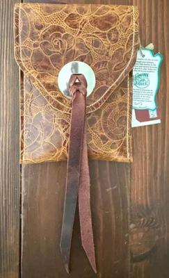 Martin Western Herman Oak Leather Phone Case Holder Floral Print Cowgirl Iphone Foto 1 de 2