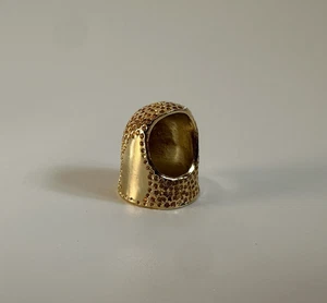 Vintage Gold Plated Carol Bradley Sewing Thimble '75 Size M Long Open Nail End - Picture 1 of 15