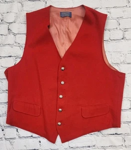 Chaleco rojo de lana Pendleton vintage años 60 para hombre talla grande chaleco - Imagen 1 de 7