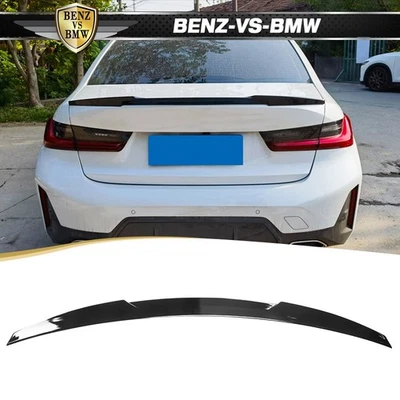 Fits 19-26 BMW 3-Series G20 G80 M3 Gloss Black Trunk Spoiler M4 Style Wing ABS — 第 1/4 张图片