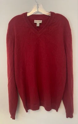 Suéter NORDSTROM tono vino tinto 100% cachemir cuello en V ~ XL ~ BONITO Foto 1 de 2