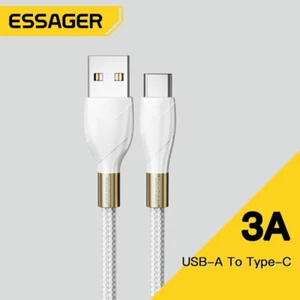 Cable de carga rápida 1m 3A USB A a tipo C datos móvil nylon blanco - Imagen 1 de 7