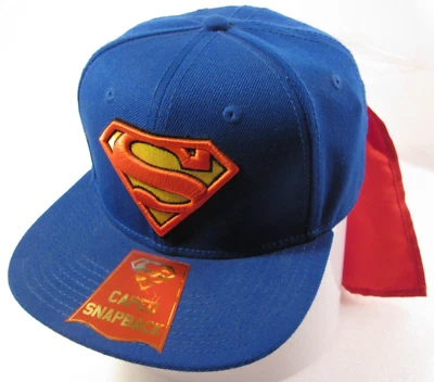 Superman Hat Adult Mens Blue Snapback Adjusts DC Comics Cotton Cap Slanted Logo Foto 1 de 4