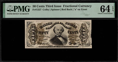FR-1327 $0.50 Third Issue Fractional Currency - 50 Cents - Graded PMG 64 EPQ - Image 1 of 2