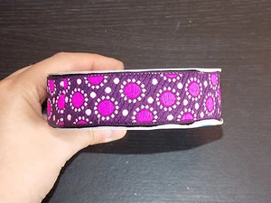 1m 30mm lila rosa Jacquard bestickt Band Spitze Applikation Motiv Borte - Bild 1 von 1
