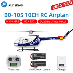 FLY WING BO-105 RC Helicopter GPS 10CH Auto Return 4Blades RTF Airplane 2Battery - Picture 1 of 24