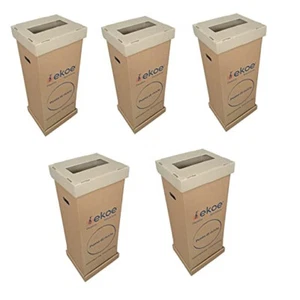 Kit De 5 Contenedores Reciclaje Ekoe Mi Differenzio Cartón De 90L - Imagen 1 de 4