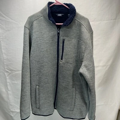 IZOD Fleece Lined Jacket Full Zip Soft Heather Gray XL/TG - Image 1 of 4