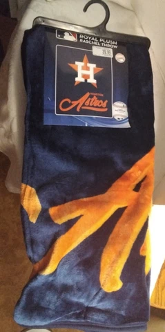 New Houston Astros Royal Plush Throw Blanket 50" X 60", Raschel Throw Cover