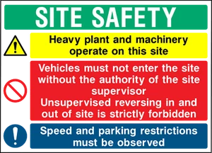 Construction Site Safety Sign - Machinery Operating - Warehouse Sign - Picture 1 of 1