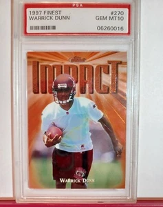 1997 WARRICK DUNN FINEST #270 PSA10 TAMPPA BAY BUCANEERS ROOKIE FOOTBALL CARD #6 - Bild 1 von 2