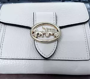 NWT Coach Georgie Small Wallet Pebble Leather IM/Chalk#6654 BEAUTIFUL!!! - Picture 1 of 5