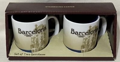 Starbucks Barcelona Spain - Set of Two Demitasse Espresso Mugs 3oz 2008 - Image 1 of 4