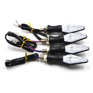 4Pcs 12V Motorcycle LED Turn Signal Indicator Amber Blue Light Universal - Imagen 1 de 11