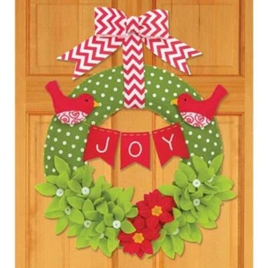 NIP!!! DIMENSIONS JOY WREATH IN FELT APPLIQUE KIT - Picture 1 of 2