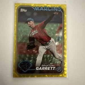 2024 Topps Braxton Garrett #323 Yellow Crackle /50 Miami Marlins - Picture 1 of 3