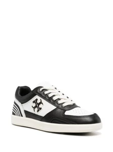 Tory Burch Women's Clover Court Lace-Up Sneakers, Purity/Perfect Black - Picture 1 of 2