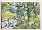 Watercolour Of River Severn / Rhyd-Yr-Onnen Woodland By David W Birch