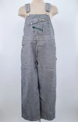 Mens VTG 70s HBT Key Striped Denim Overalls Sz M 1970s Cotton - Image 1 of 4
