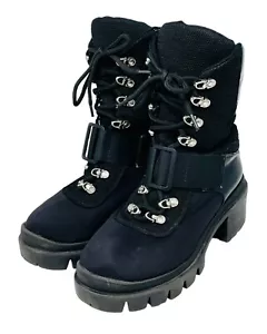 Botas Jeffrey Campbell negras plataforma de moto suela gruesa combate para mujer talla 8,5 - Imagen 1 de 6