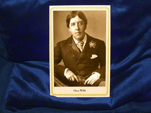 OSCAR WILDE Victorian Writer With Vintage Cabinet Card Photo RP - Picture 1 of 2