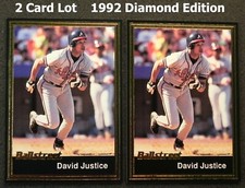 DAVE JUSTICE (2) 1992 Ballstreet Diamond Edition Cards #D16 _ Both Cards