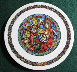 D'Arceau Limoges Noel Vitrail 1979 3 Kings 8.5" Christmas Plate Numbered CQ 635 - Picture 1 of 6