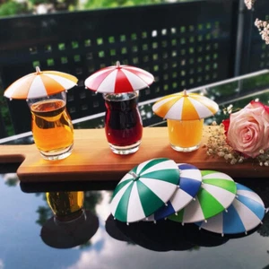 Glasabdeckung Trinkdeckel Trinkglasdeckel Schirmchen - Farben frei wählbar - Bild 1 von 9