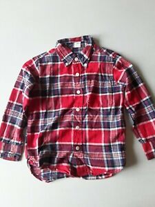 Baby Gap Toddler Boys Size 4 Years Red Plaid Button-Down Shirt Top Cotton EUC