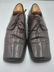 Fratelli Brown Leather Men's Square Toe Oxford Lace Up Dress Shoes US Size 9.5M - Bild 1 von 10