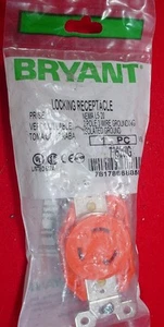 BRYANT 20 Amp 125 Volt ORANGE LOCKING RECEPTACLE NEMA L5-20 - Picture 1 of 2