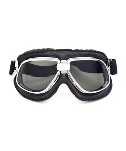 CRG Vintage Bike Aviator Pilot Style Motorcycle Cruiser Scooter Goggles T11STB - Picture 1 of 7