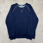 Gustin Indigo Blue Denim French Terry Pullover Crewneck Sweatshirt USA Size XL