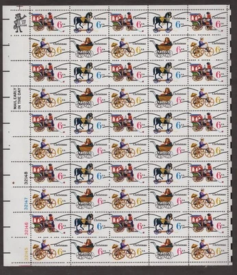 SCOTT #1415a-1418a Christmas Toys Precancel 6 Cent Sheet 1970 MNH - Image 1 of 2