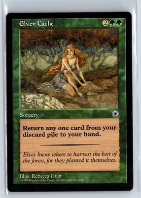 ELVEN CACHE – MTG Magic the Gathering Card – Portal – Common - Image 1 of 4