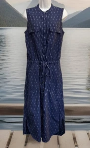 $198 Vestido FAHERTY Midi Talla S Saylor Medianoche Ikat Sin Mangas Cordón Ocio - Imagen 1 de 19