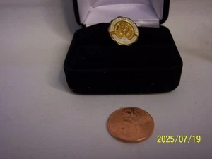 RIVERSIDE & DAN RIVER MILLS 10kt GOLD PINBACK 3.1 GRAMS 50 YEARS LOYALTY SERVICE - Picture 1 of 3