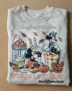 Disney World Parks 2025 Halloween Pumpkin Spice & Everything Nice Sweatshirt XS - Picture 1 of 5