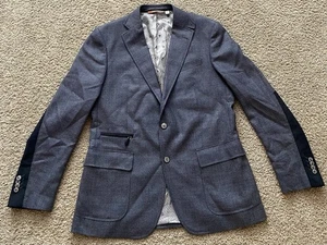 Abrigo deportivo Robert Graham para hombre lana cachemir blazer de dos botones 42 azul a medida - Imagen 1 de 9