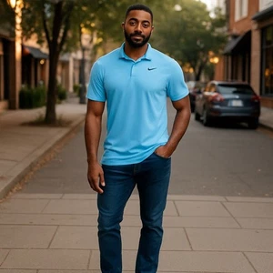 Nike Golf Dri-FIT Poloshirt Herren Large Blau Kurzarm Sportlich - Bild 1 von 11