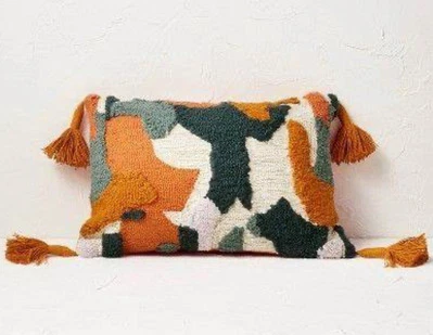 Opalhouse Jungalow Large Boho Abstract Punch Needle Lumbar Pillow Mid Mod Fall - Image 1 of 3