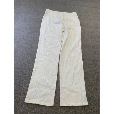 Monrow Women Medium White Wide Leg Linen Blend Pants - Image 1 of 4